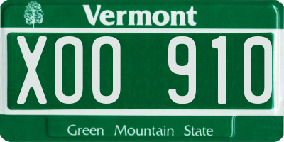 VT license plate XOO910