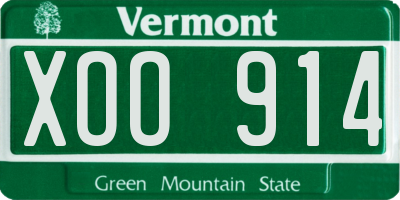 VT license plate XOO914