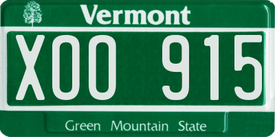 VT license plate XOO915