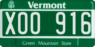 VT license plate XOO916
