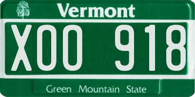 VT license plate XOO918
