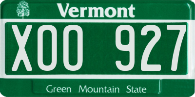 VT license plate XOO927