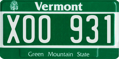 VT license plate XOO931