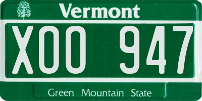 VT license plate XOO947
