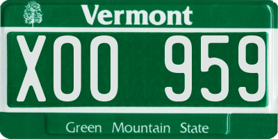 VT license plate XOO959