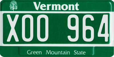 VT license plate XOO964