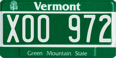 VT license plate XOO972