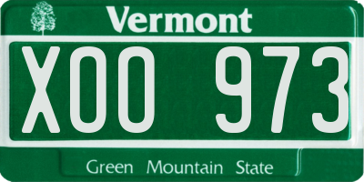 VT license plate XOO973