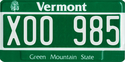 VT license plate XOO985