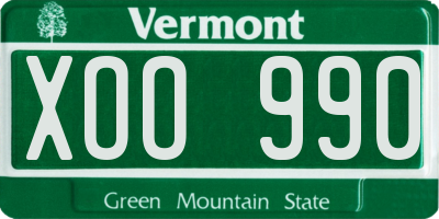 VT license plate XOO990