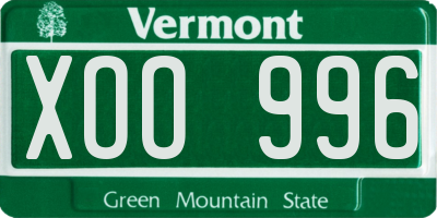 VT license plate XOO996