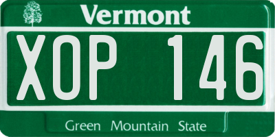 VT license plate XOP146