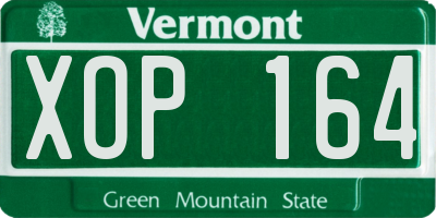 VT license plate XOP164