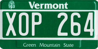 VT license plate XOP264