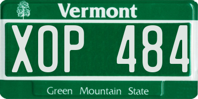 VT license plate XOP484