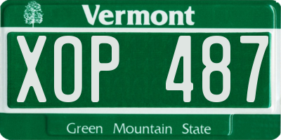 VT license plate XOP487