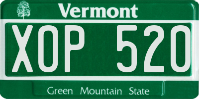 VT license plate XOP520