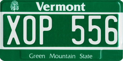 VT license plate XOP556