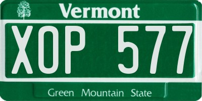 VT license plate XOP577