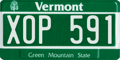 VT license plate XOP591