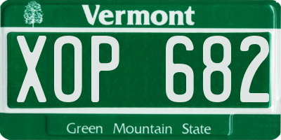 VT license plate XOP682