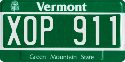 VT license plate XOP911