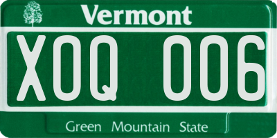 VT license plate XOQ006