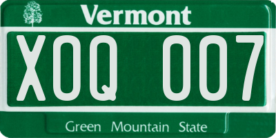 VT license plate XOQ007