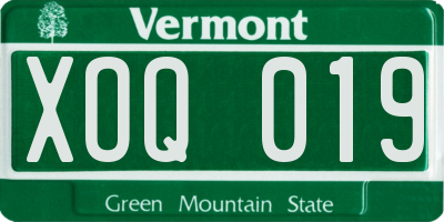 VT license plate XOQ019