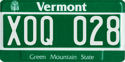 VT license plate XOQ028