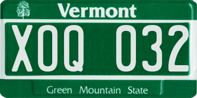 VT license plate XOQ032
