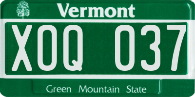 VT license plate XOQ037