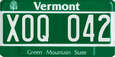VT license plate XOQ042