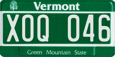 VT license plate XOQ046