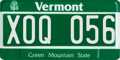 VT license plate XOQ056