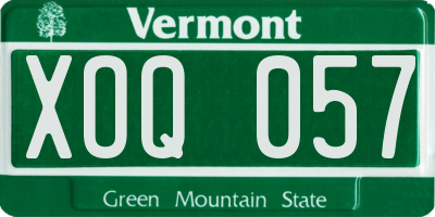 VT license plate XOQ057