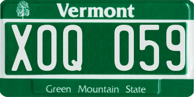 VT license plate XOQ059