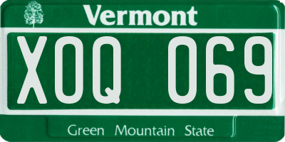 VT license plate XOQ069