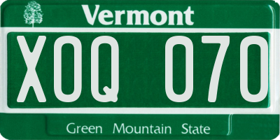 VT license plate XOQ070