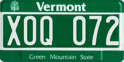 VT license plate XOQ072