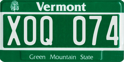 VT license plate XOQ074