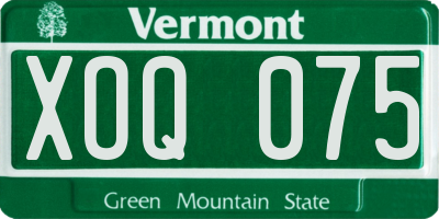 VT license plate XOQ075