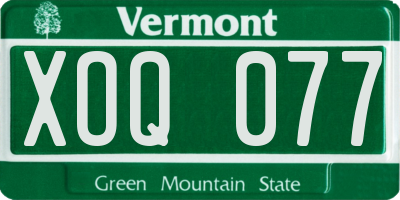 VT license plate XOQ077