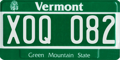 VT license plate XOQ082