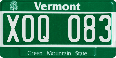 VT license plate XOQ083