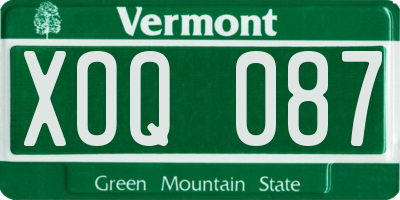 VT license plate XOQ087
