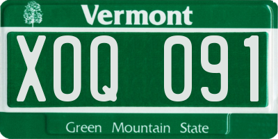 VT license plate XOQ091