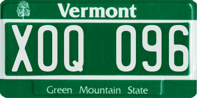 VT license plate XOQ096