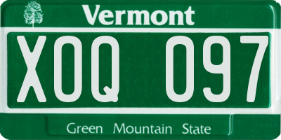 VT license plate XOQ097