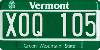 VT license plate XOQ105